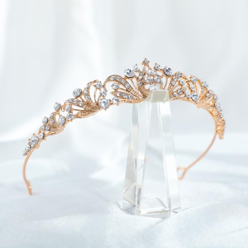 Elegant Rhinestones Bridal Crowns For Weddings Lightweight Metal Queen Crowns Headbands For Bride And Special Occasion