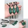 Natural Malachite Crystal Quartz Necklace With Hexagonal Wand Pendant And Adjustable Chain For Spiritual Healing