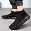 Sizes 39-46 Autumn Winter Sneakers Men Boots Coral Velvet Warm Ankle Boots Male Stretch Slip-on Sock Shoes Platform Casual Shoes