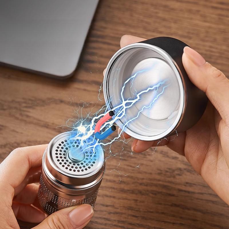 GIANXI Business Magnetic Glass Teacup Double Anti-Scalding Tea Separation Cup Office Portable Sealable Leak-Proof Tea Cups