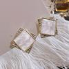 Korean rhombus zircon earrings women's new popular simple fashion temperament earrings niche light luxury earrings