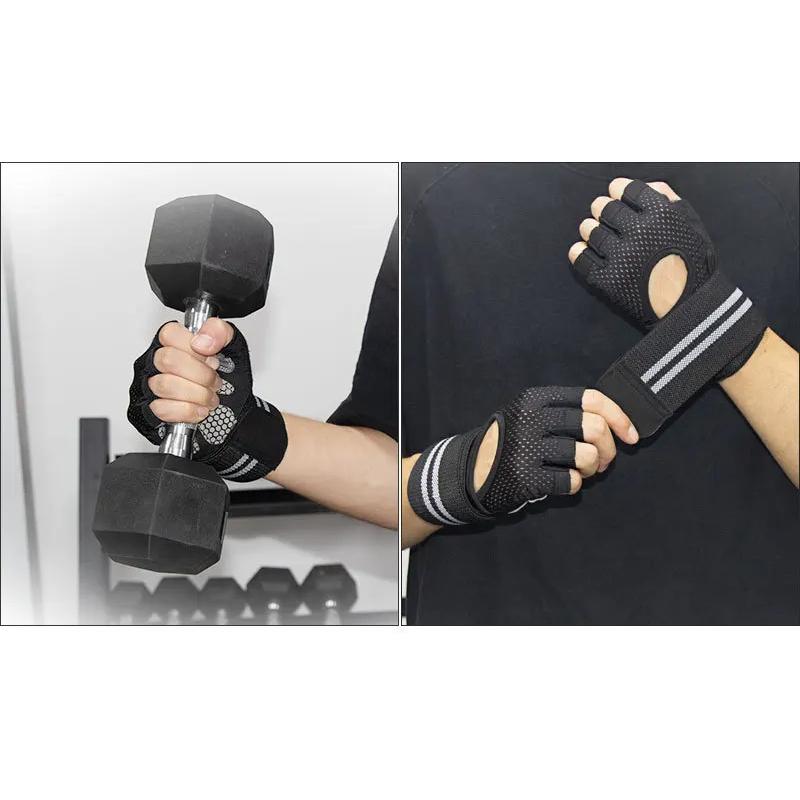 Rutschfeste, stoßfeste, atmungsaktive Halbfingerhandschuhe, atmungsaktive Fahrradhandschuhe für Fitness, Fitnessstudio, Bodybuilding, Crossfit, Training, Sporthandschuhe