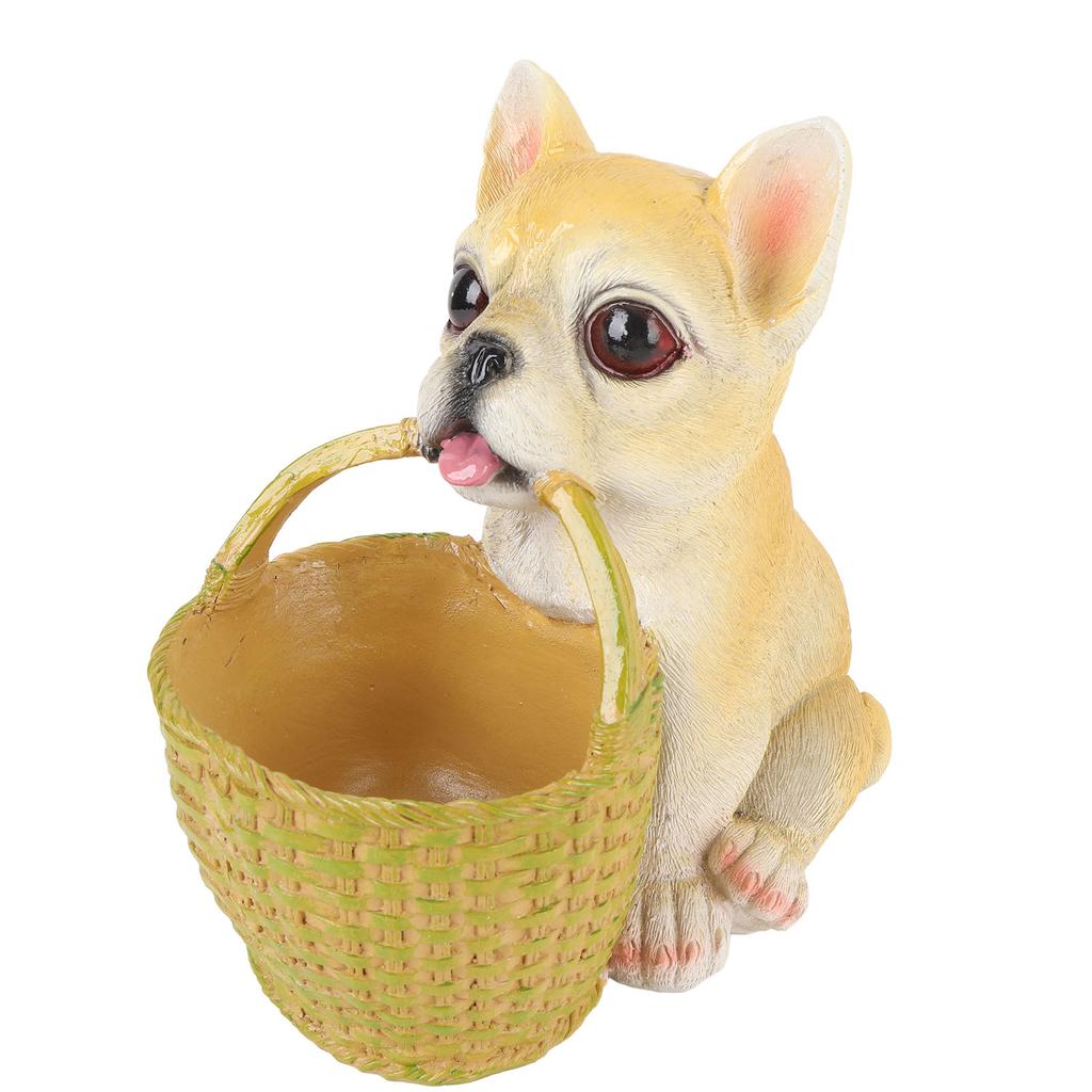 Cute Dog Ornament Entry Key Storage Basket Puppy Statue for Living Room Entrance   Decoration