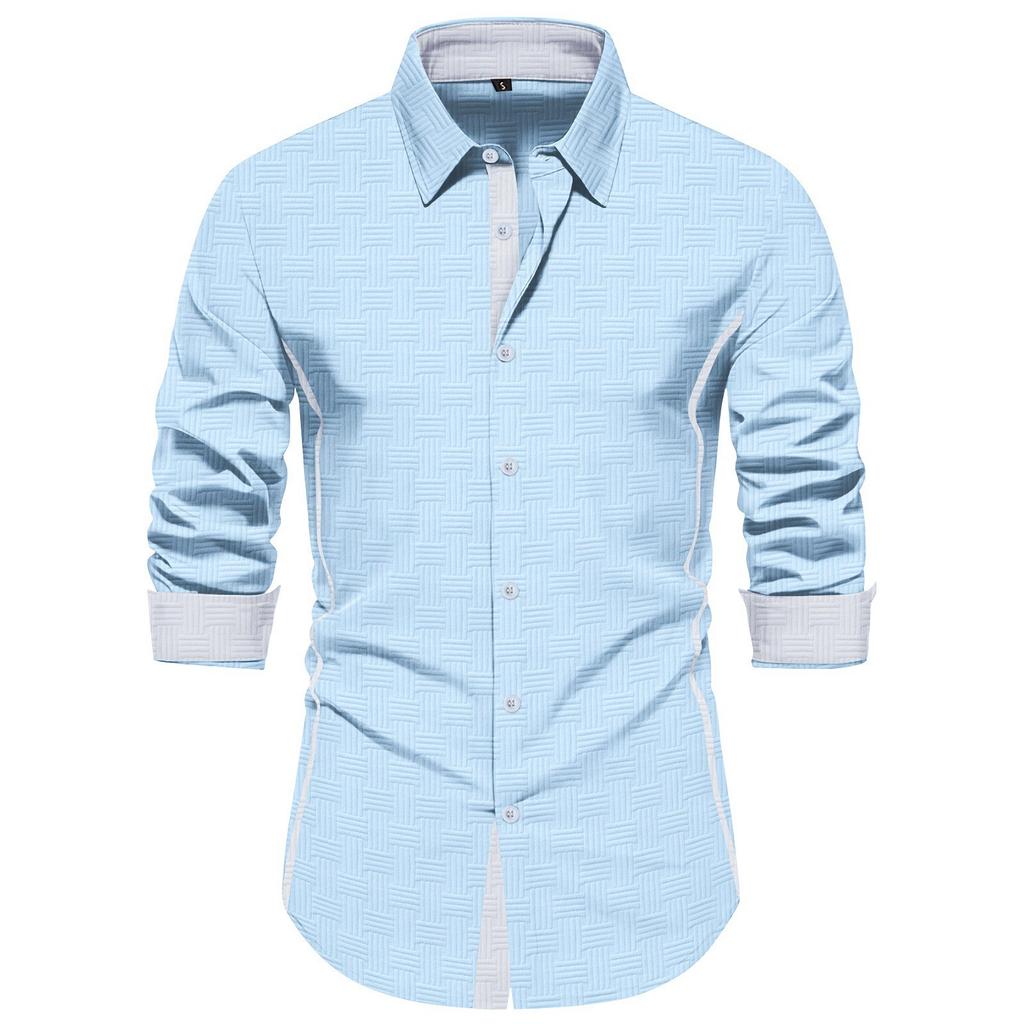 Cămașă Casual Business cu Imprimeuri Retro cu Mânecă Lungă pentru Bărbați Cămașă cu Guler Revers cu Nasturi pentru Bărbați