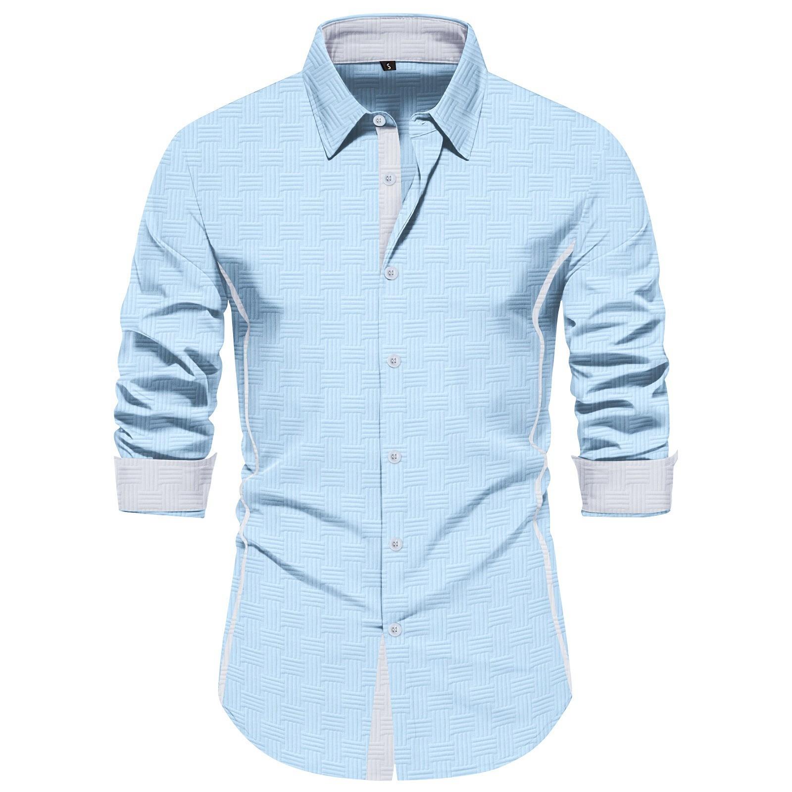 

Мужская повседневная деловая рубашка с длинным рукавом и ретро-принтами, мужская рубашка с воротником-лацкан на пуговицах XXXL