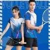 New Badminton Jersey Suit Women's Training Sports Printing Short-sleeved Jersey Competition Special Air Volleyball Clothing Men