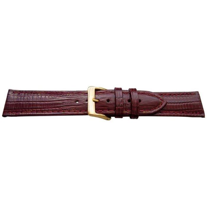 Bracelet montre - MY-MONTRE - Grain lézard bordeaux - 20mm - attache 18mm - rembourré