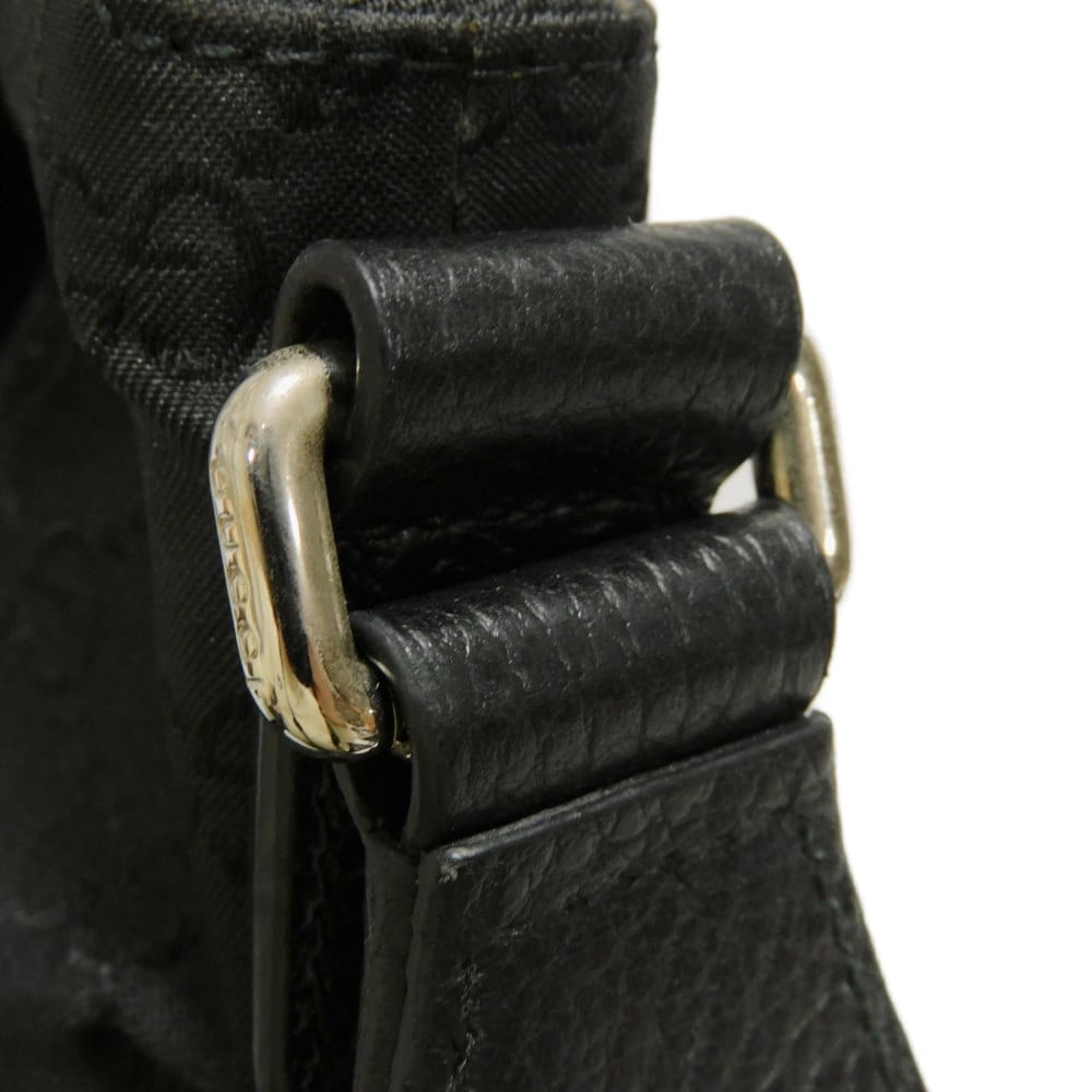 Used 9539 GG Nylon Messenger Bag 509639 7921 Crossbody Logo Embossed Black Men's from Japan AUTHENTIC