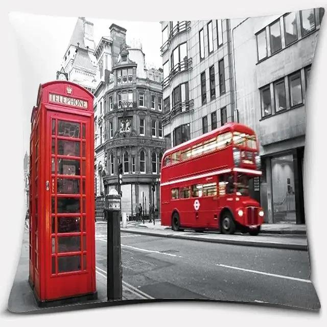 Home Decor LOVE England Series Printed Square Polyester Pillowcase Cushion Cover Bedroom Living Room Ornament Funda De Almohada