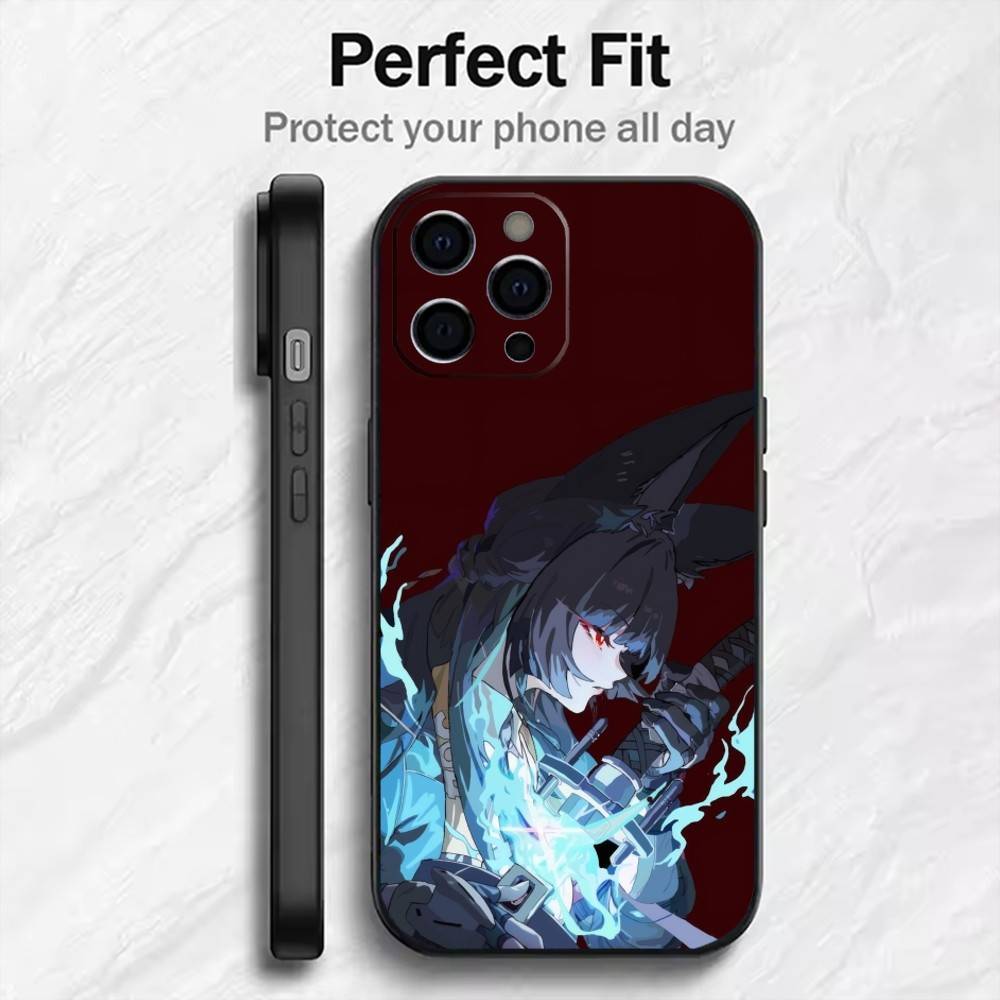 

Z-Z-Zeron Miyabi Phone Case For iPhone17,16,15,14,13,12 Plus,Max Soft Silicone Black Cover iPhone16