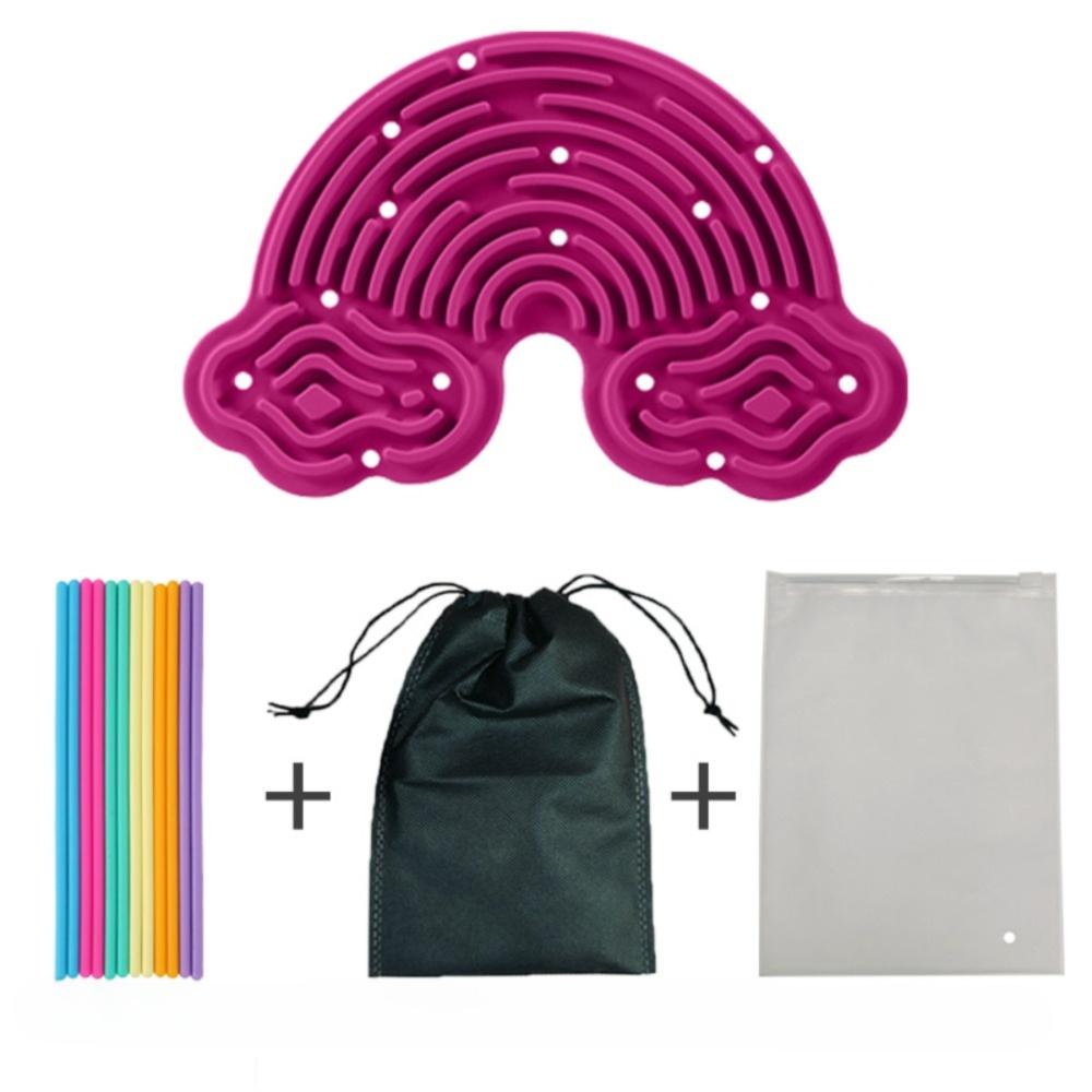 12 Strings Sensory Activity Board Silicone Rainbow Sensory Toys New Fidget Toy  Kids Adults
