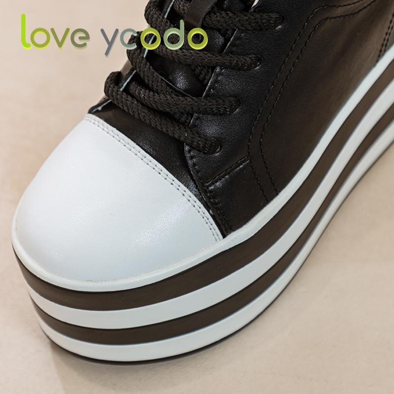 Жіноче модне повсякденне шкіряне взуття Супер товста підошва Водонепроникне столове Просте зручне весна літо осінь Студентське повсякденне взуття для дівчат
