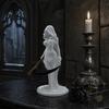 Literary Art Collectible Lady Reaper Hooded Figure Sculpture, Gothic Grim Statue with Sickle, Bay Window Ornament 3D Printed Robe Women Figurine
