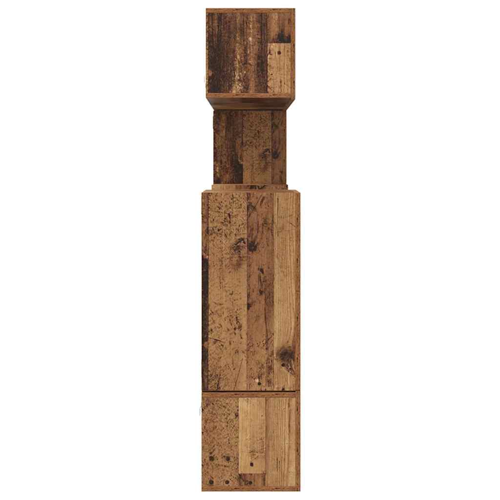 Wall Mounted TV Cabinet Set 10 pcs Reclaimed Wood Effect Particleboard