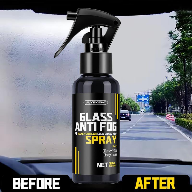 Glass Anti Fog Spray 100ml, Quick Car Windshield Defogger, Rain Repellent & Clear Vision, Auto Window Mirror Anti Mist Cleaner