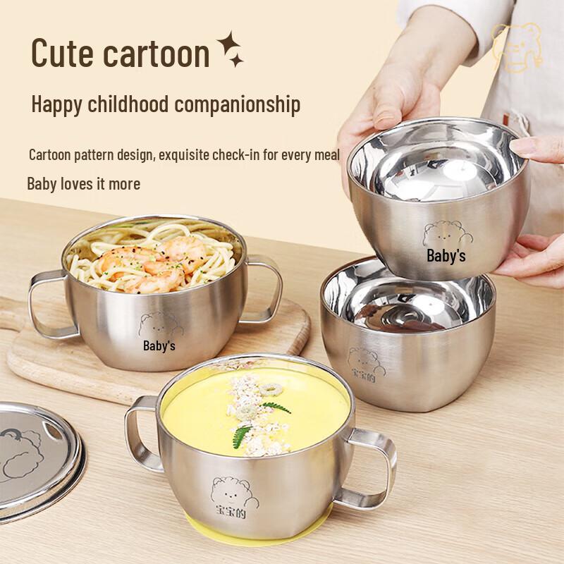 Licheers 316 Stainless Steel Baby Food Bowl Set