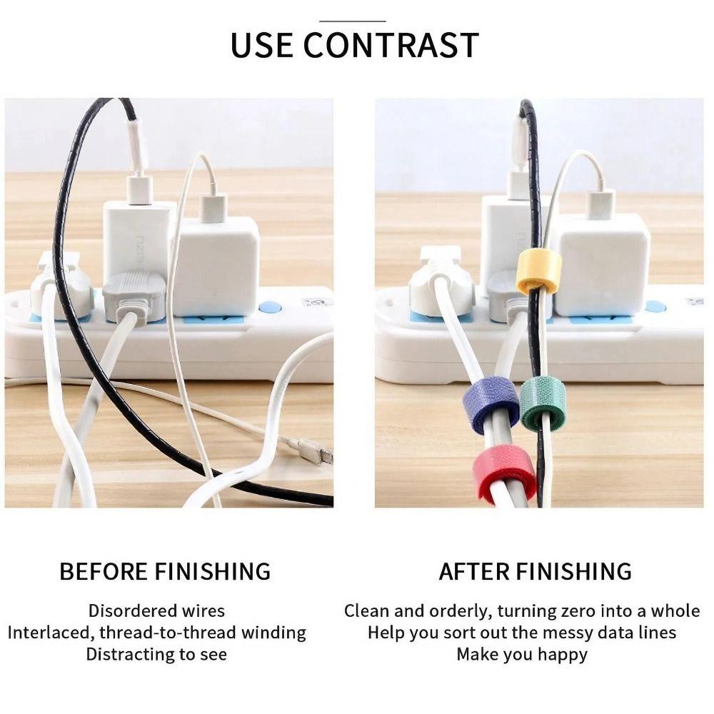 50 Pcs Hook Loop Adjustable Cord Ties Cord Organizer Cable Management Audio Cables