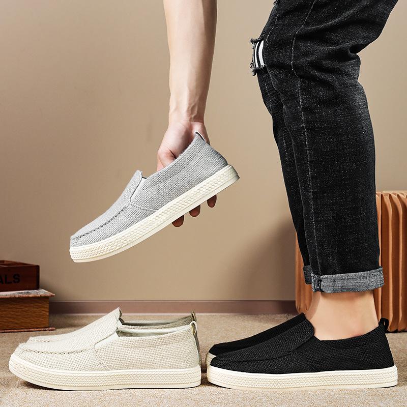 Men's Shoes Summer New One-pedal Lazy Shoes Breathable Men's Cloth Shoes Soft-soled Men's Single Shoes