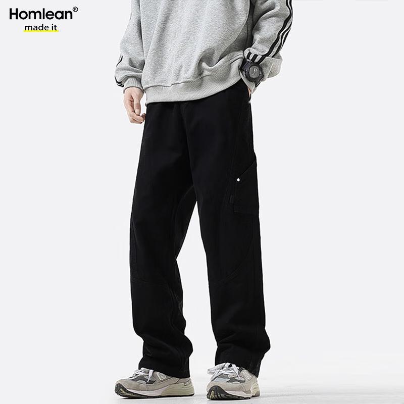 Homlean Men's American Style Cotton Loose Cargo Pants HS60