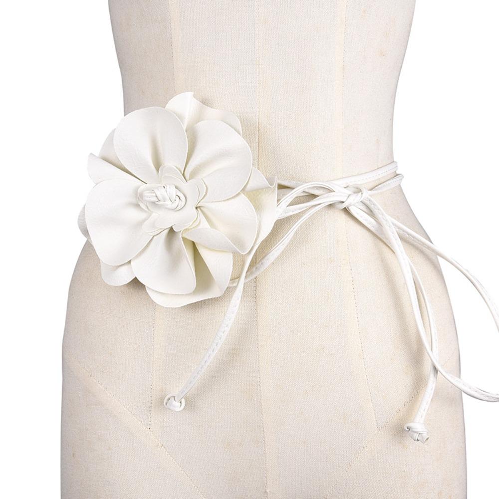 Large Flower Belt Floral Bohemian Waistband Fashion Leather Rope Belt  Ladies Jeans