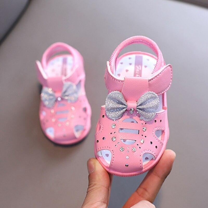 Letní sandály Boty Roztomilé Sladké Dětské Kožené Princezny Boty pro dívky Kojenecká Prodyšná Hoolow Out Bow Boty