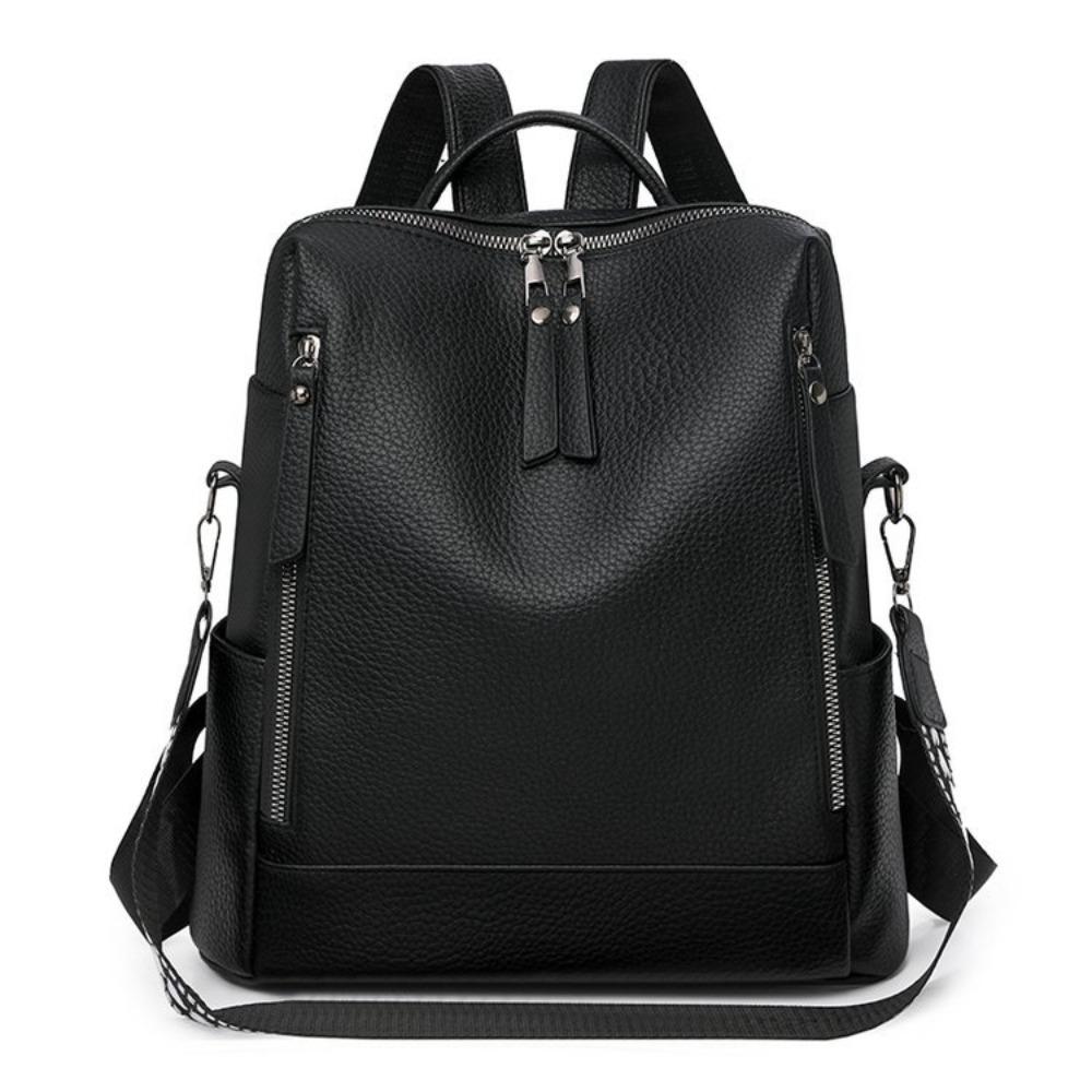 Multifunctional fashion backpack Urban simple commuter shoulder bag PU soft leather texture anti-theft student school bag