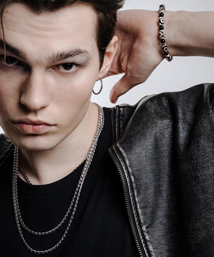Scalettoblack Ram010 Flux Silver Chain Necklace #