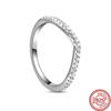 925 Sterling Silver Rings Feather Heart Pavé Sparkling CZ Round Lucky Rings for Women Charms Jewelry