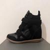 Botines de tacón para mujer Zapatillas de plataforma para mujer Diseño de color de empalme de moda Zapatos para mujer