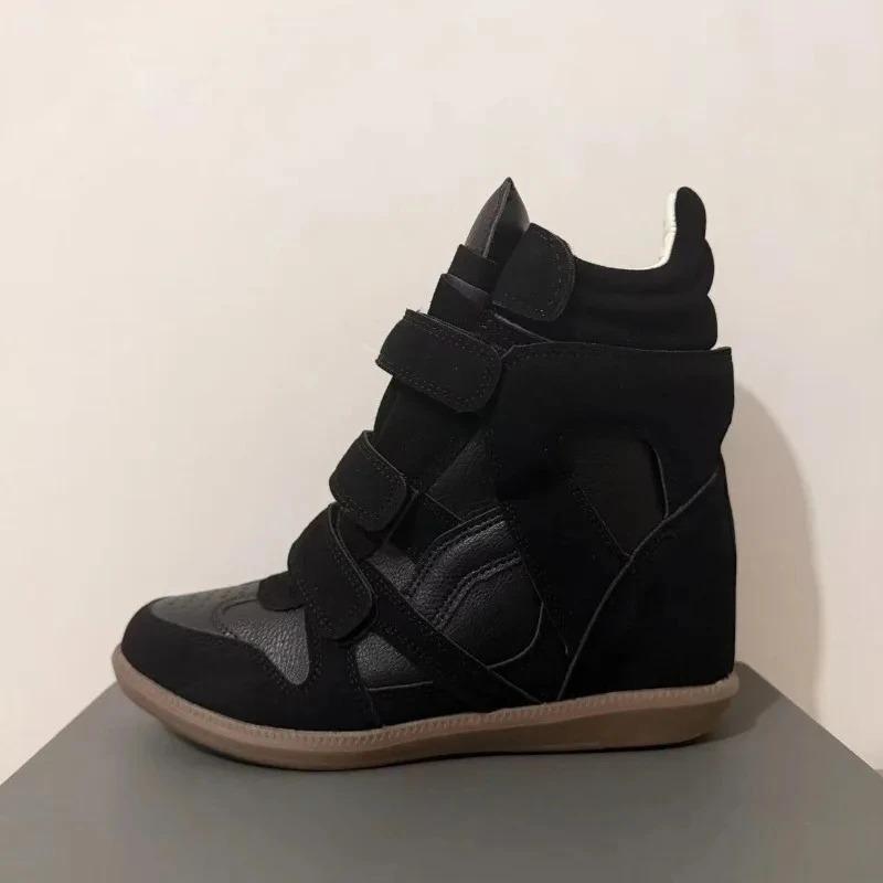Botines de tacón para mujer Zapatillas de plataforma para mujer Diseño de color de empalme de moda Zapatos para mujer