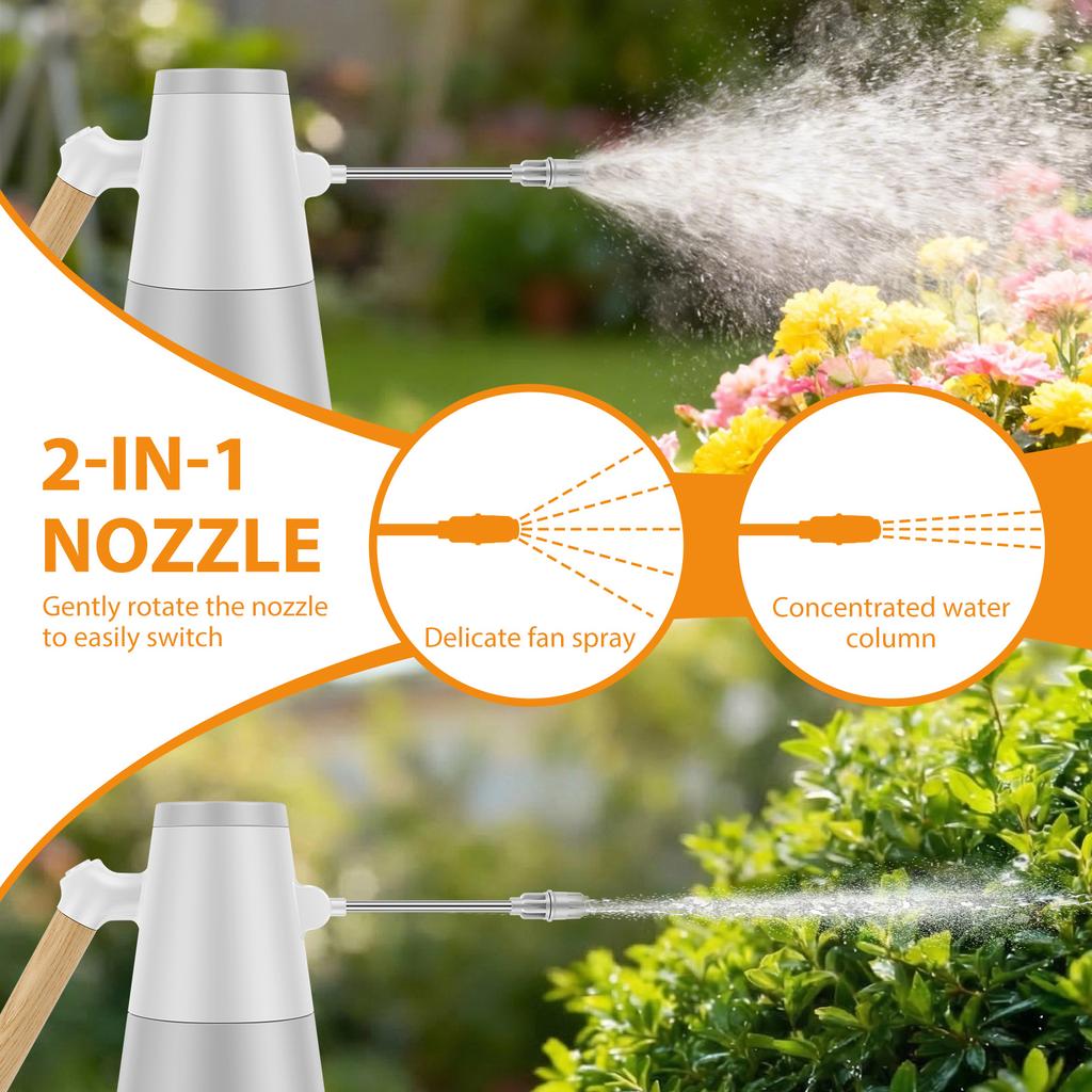 1.2L Electric Spray Bottle 2 Spray Modes Garden Sprayer with 180° Rotatable Long Nozzle Plant Water Sprayer Garden Accessories