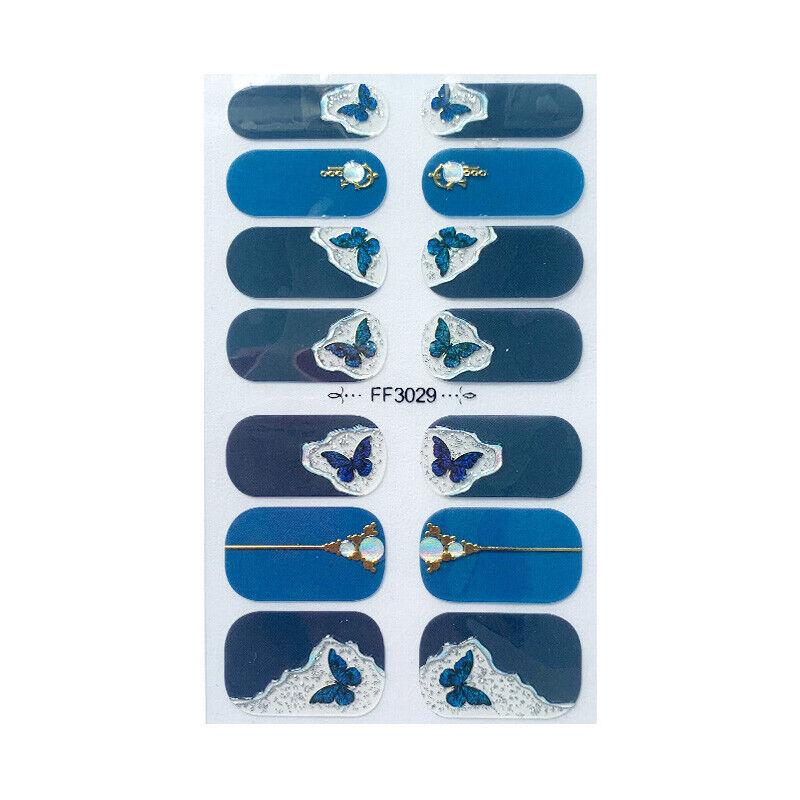 3D Butterfly Nail Sticker Full Wraps Foils Waterproof Nail Polish Decals DIY AU