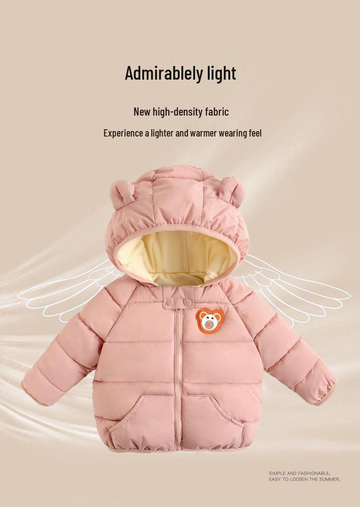 Kids' Winter and Autumn Thick Hooded Cotton Jacket for Boys and Girls