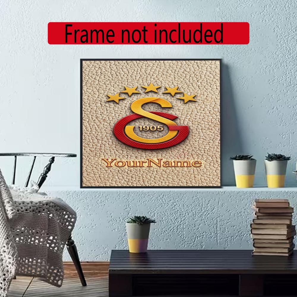 Galatasaray Personalized Name Round Diamond Painting Kit Diamond Embroidery Painting Rhinestones Mosaic Frameless Handwork Decoration Arts