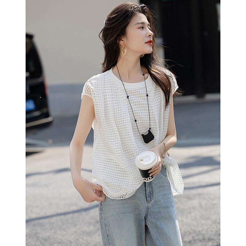 Женская летняя фактурная клетчатая сетчатая плиссированная рубашка Demana XL