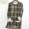 Women's Fashion Plaid Print Round Neck Long Sleeve Plush Winter Warm Pullover Top