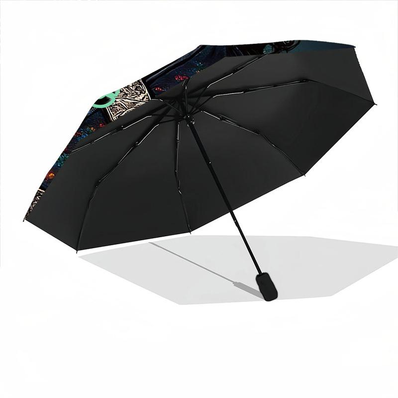 1pc Michael Jackson Custom Name Automatic Folding Umbrella - Compact 8-Rib Design, Durable Plastic & Iron, Daily Use 016