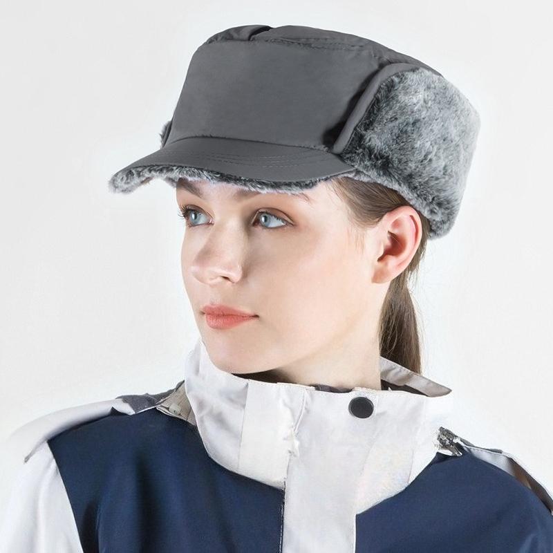 Men's Winter Trend Peaked Cap Women's Simple New Plush Thickening Warm Outdoor Fishing Work Hiking Cycling Ear Protection Hat