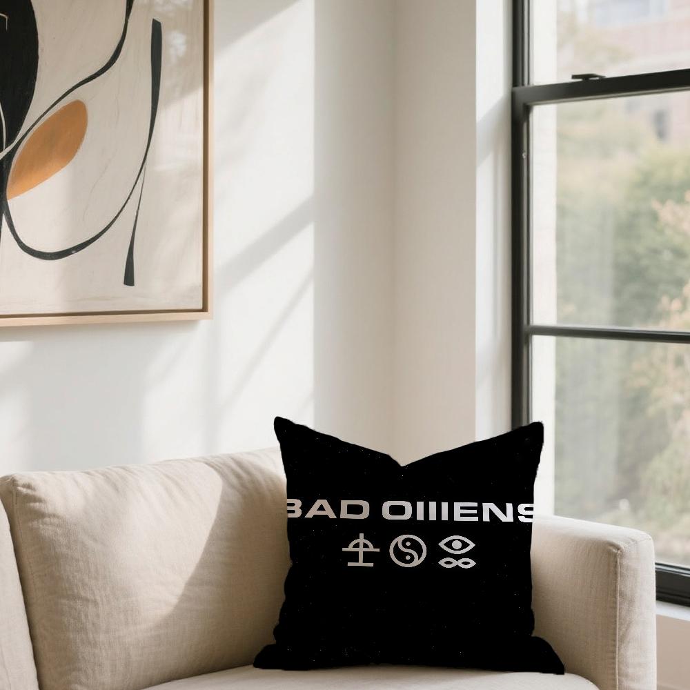 Band B-Bad Omens cushion cover For Sofa Car Office Cafe Soft And Comfortable Double-Sided Printing Pillow Cover