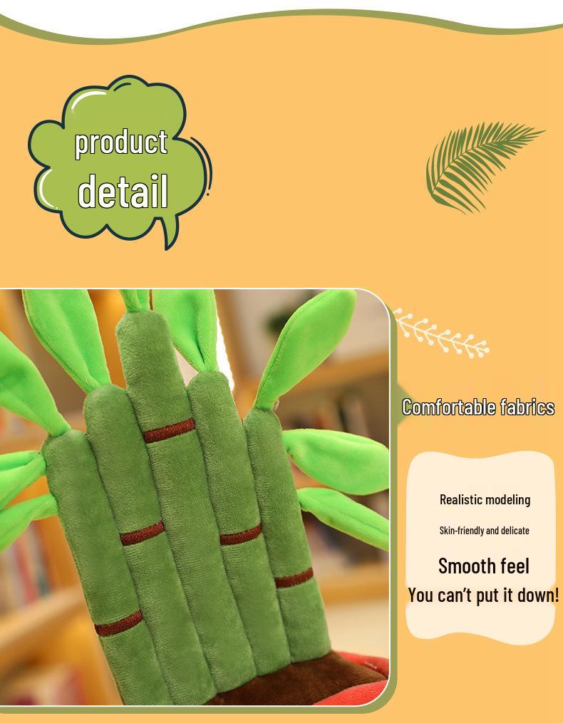 Cartoon Lucky Bamboo and Pine Tree Plush Toy - Office Desk Decoration and Gift