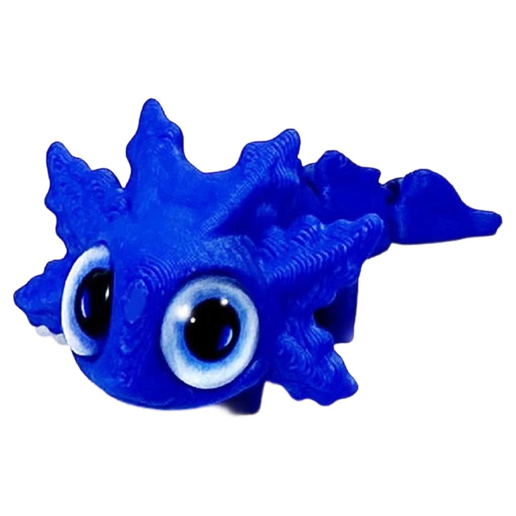 3D Printed Salamander Keychain, Big Eyed Dragon With Movable Joints