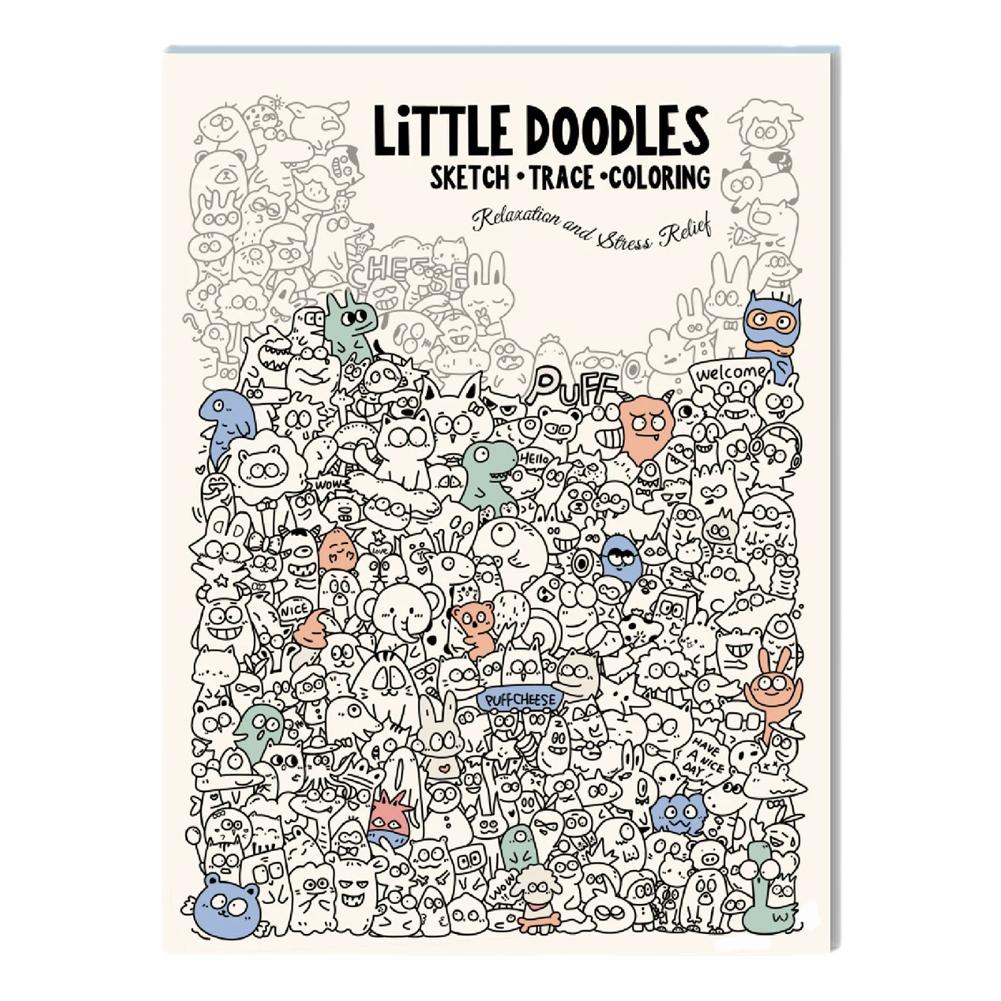 Little Doodles Stress Relief Coloring Book Tear Away Pages Anxiety Relief Doodle Sketch Book Adult Relaxation Art Activity Book