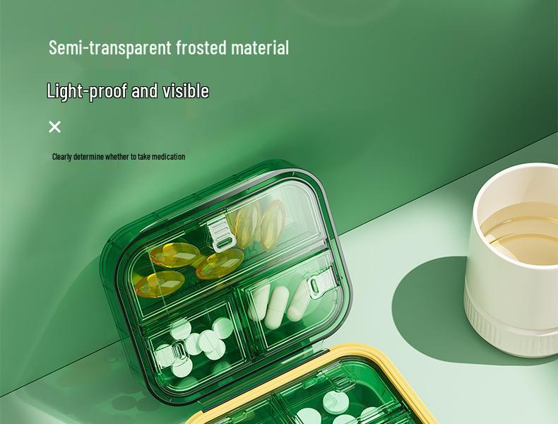 Portable Moisture-Proof Medicine Box: Light-Proof, Multi-Compartment, Weekly Organizer