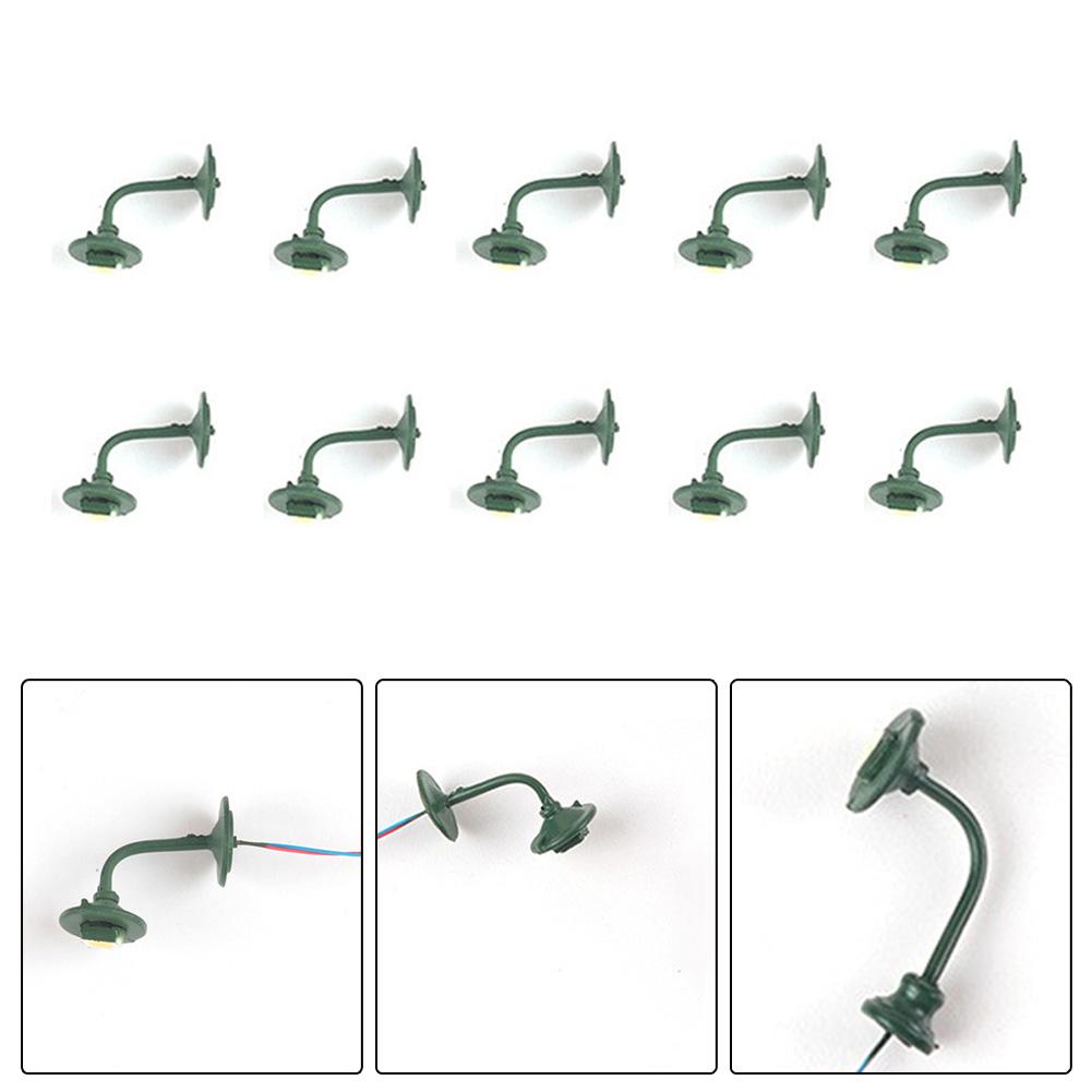 10 Piece Model Wall Lamps LED Street Lamps 1-Flame For H0 Houses Building Set Model Garden Decor Wall Lights Model Accessories