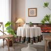 Round Solid Color Table Cloth American Jacquard Splicing Dust-proof Home Restaurant Decoration Hotel Retro Tassel Table Cloth