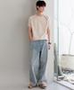 NODU Shoulder Button Raglan Crop Half Knit [Oatmeal]