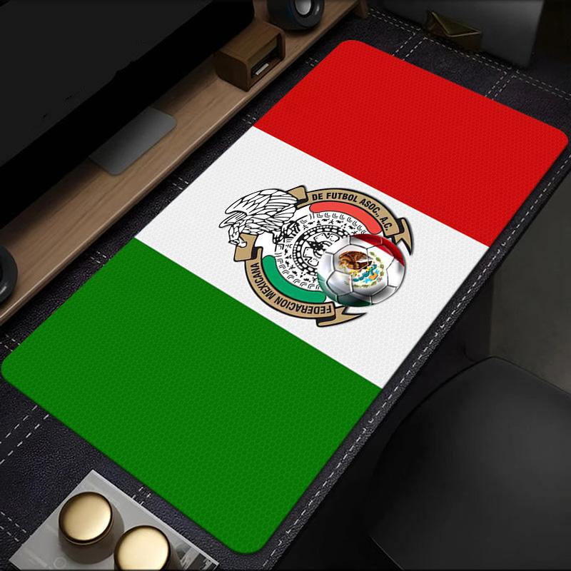 Mexico Football Emblem Mouse Pad, Rubber Base, Esports Desk Mat, Mouse Pad for Gamers and Office Use, Gaming Desk , Easy To Clean Mat