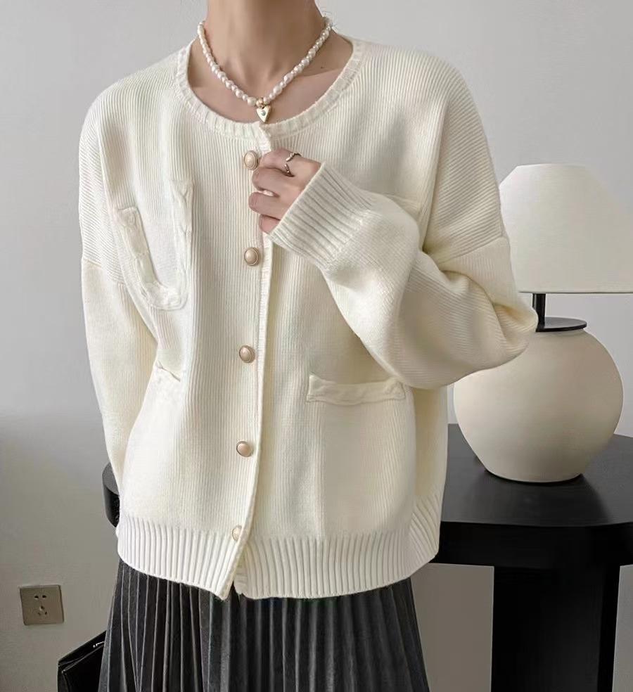 Gentle Knitted Cardigan Women's Top Autumn and Winter New Loose Sweater Jacket Women