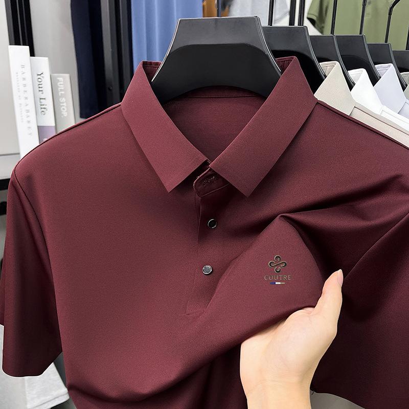 Summer Short Sleeve T-Shirt Men s Lapel Collar Loose Fit Plus Size Business Casual Versatilepolo M