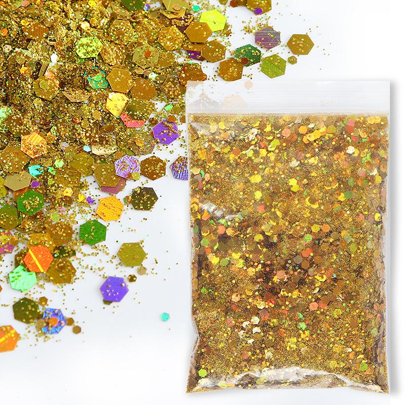 50G Glitter Mixed Hexagon Colorful Sequin Powder DIY Handmade Jewelry Epoxy Resin Making For Mold Nails Craft Accessories